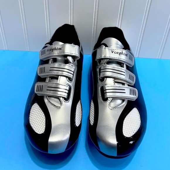 Unisex Mountain Road Bike Cycling Shoes Black and Silver  Size 41 main image 5